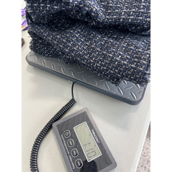 Ann Taylor Tweed Ruffle Fringe Coat Women M Navy Blue Career Academia Preppy NEW - Picture 9 of 9